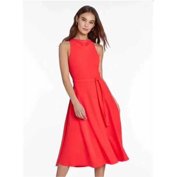 AMANDA UPRICHARD NWT Evereve Elondra Midi Swing Dress in Pink Rouge // XS - Picture 10 of 11